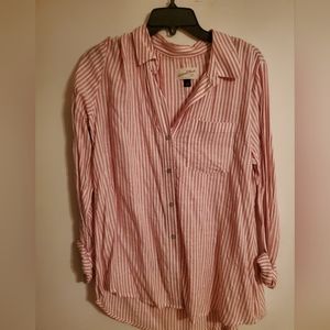 Universal thread outfit pink and white stripe blouse , size medium